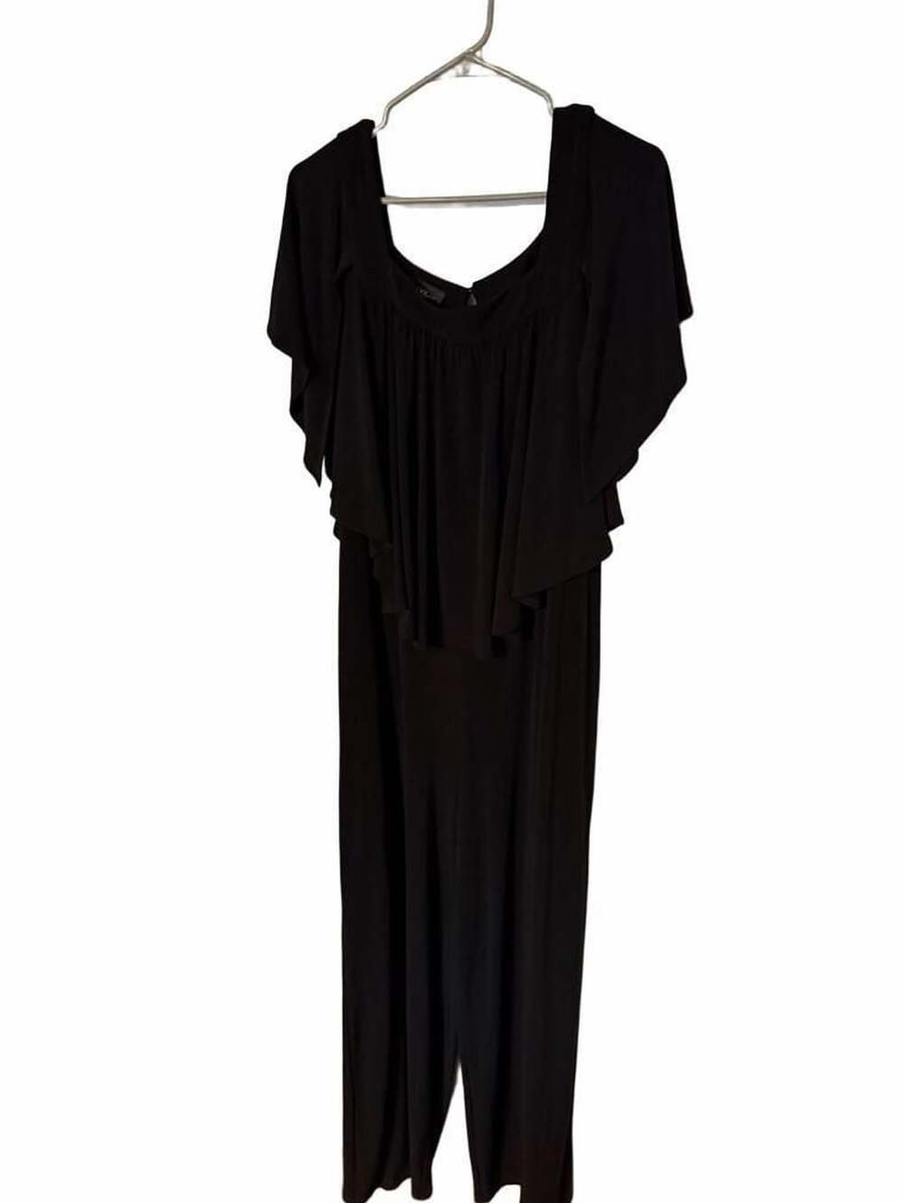 ALYXdress Black Jumper Size XL Flutter Sleeve Overlay Jumpsuit